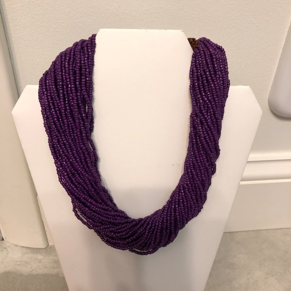 Purple Beaded Multi-Strand Necklace - Picture 6 of 15